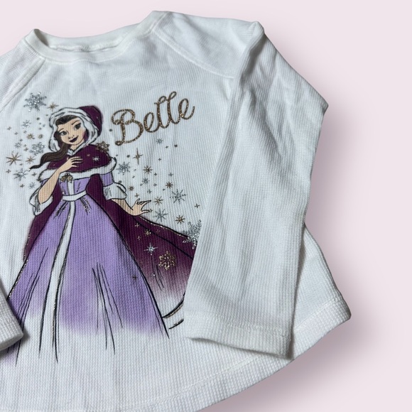 Toddler Girl Disney Jumping Beans Beauty And The Beast Belle Waffle Knit L/S 4T - Picture 6 of 8